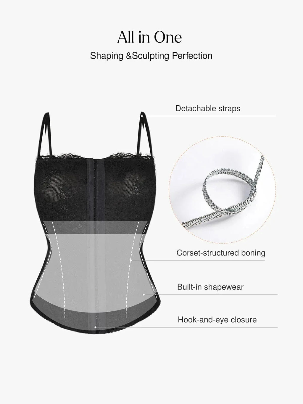 Shapewear Sculpting Leopard Mesh Detachable Strap Corset Top