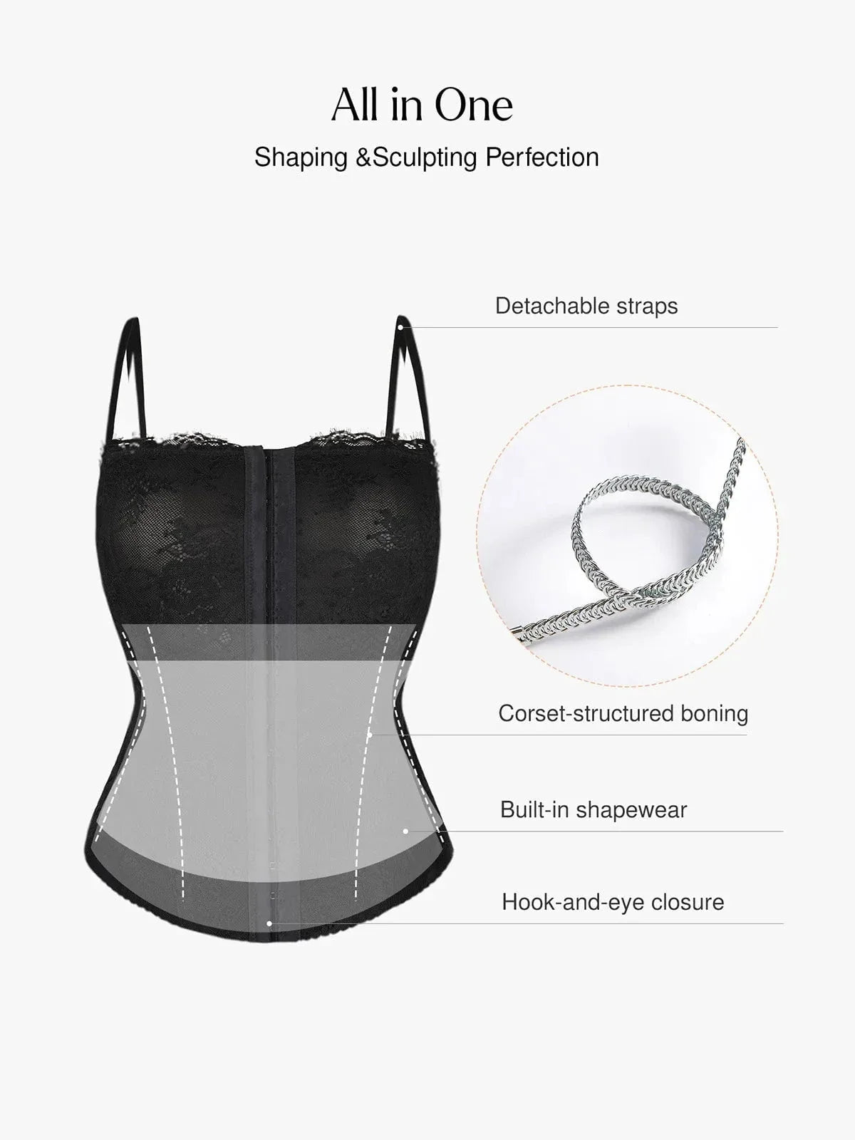 Shapewear Sculpting Leopard Mesh Detachable Strap Corset Top