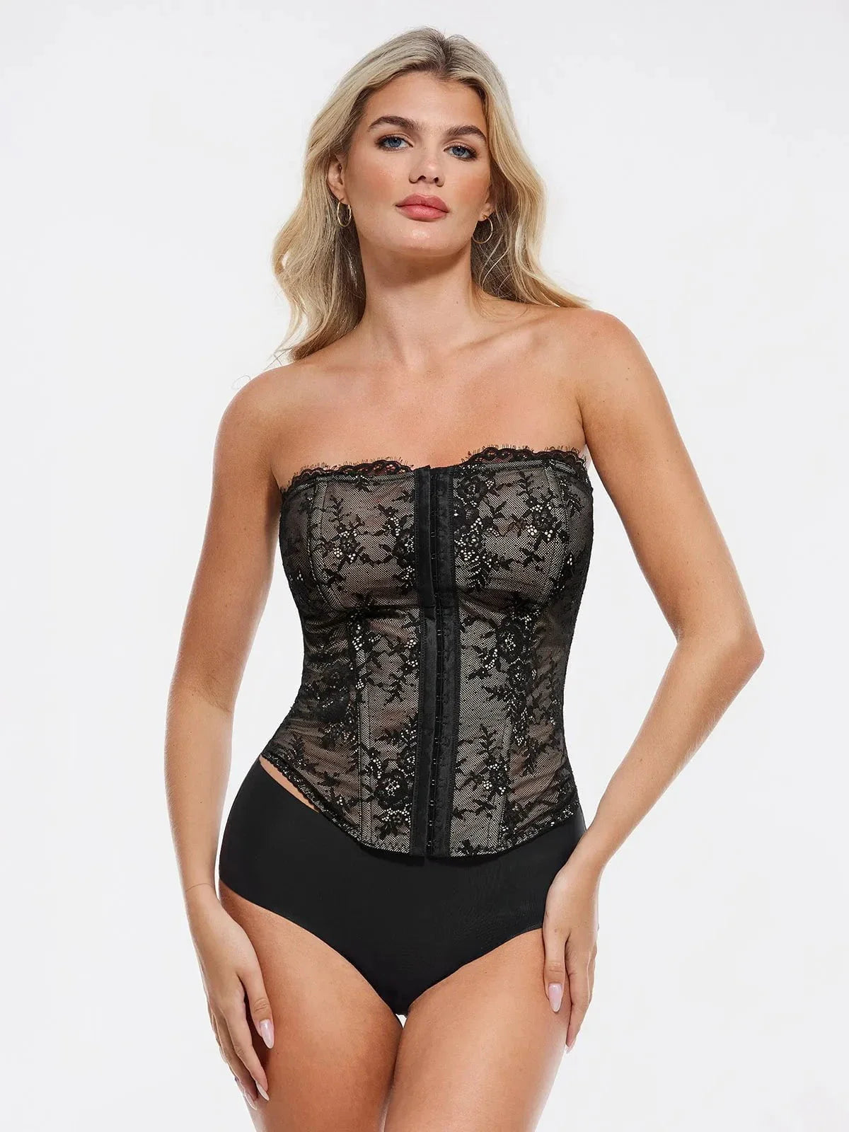 Shapewear Sculpting Leopard Mesh Detachable Strap Corset Top