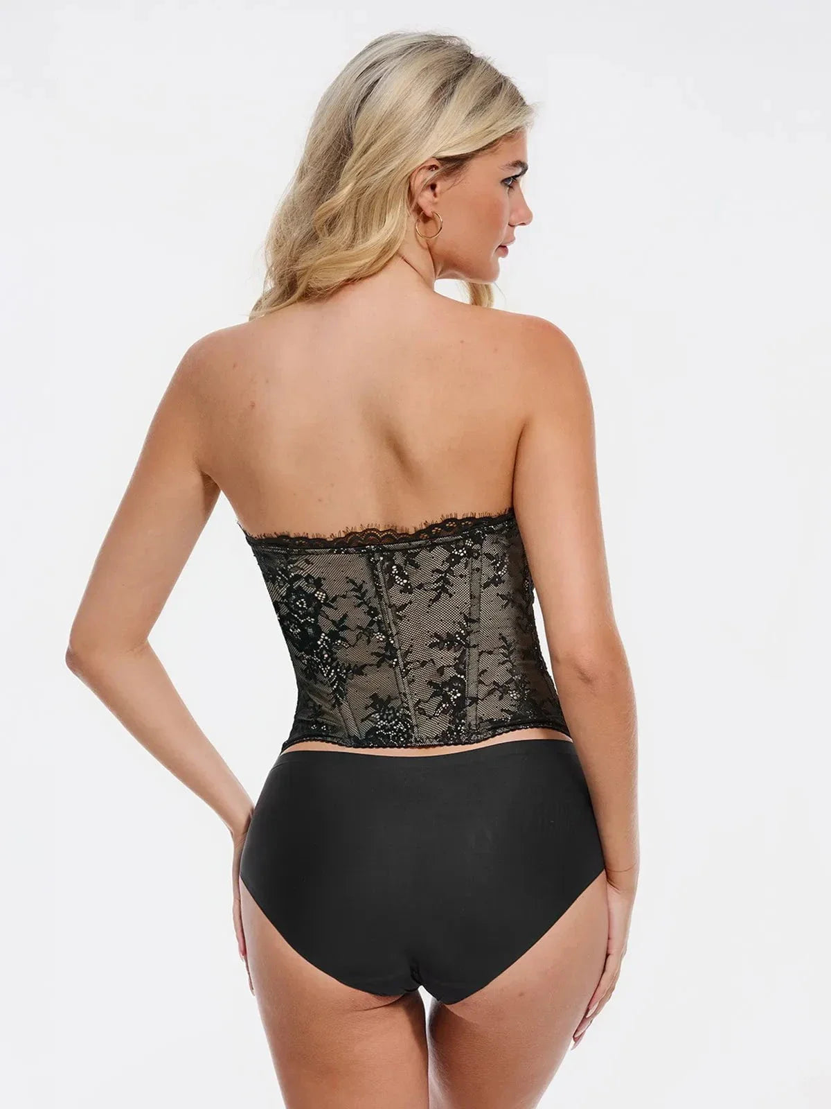 Shapewear Sculpting Leopard Mesh Detachable Strap Corset Top