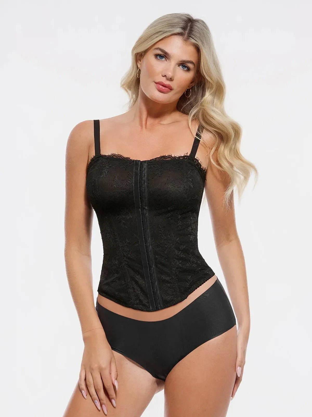 Shapewear Sculpting Leopard Mesh Detachable Strap Corset Top
