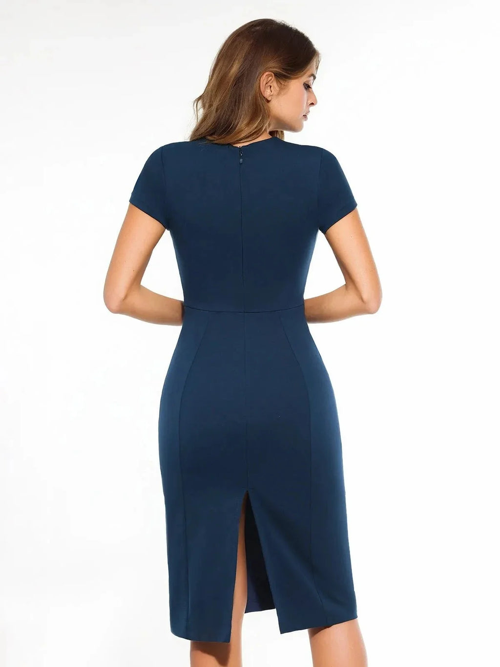 SculptWear Short Sleeve Fitted Sheath Dress