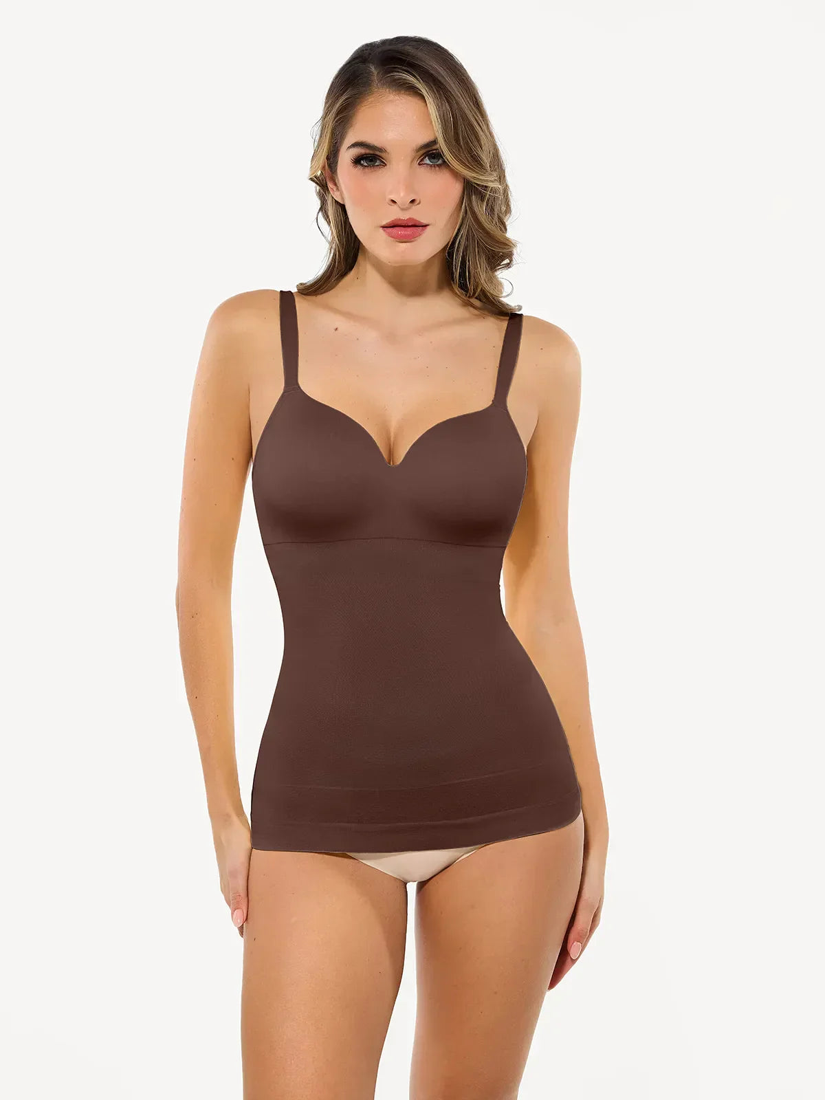 Seamless Built-in Bra All-in-One Push-Up Sculpting Cami Top