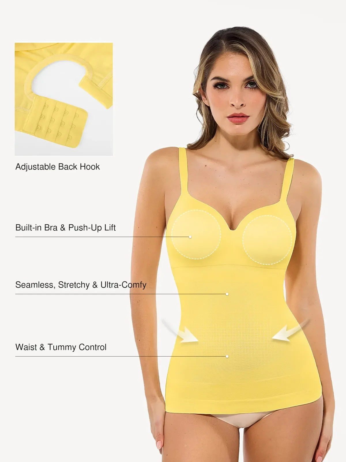 Seamless Built-in Bra All-in-One Push-Up Sculpting Cami Top