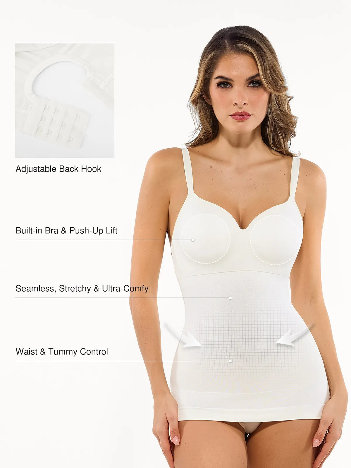 Seamless Built-in Bra All-in-One Push-Up Sculpting Cami Top