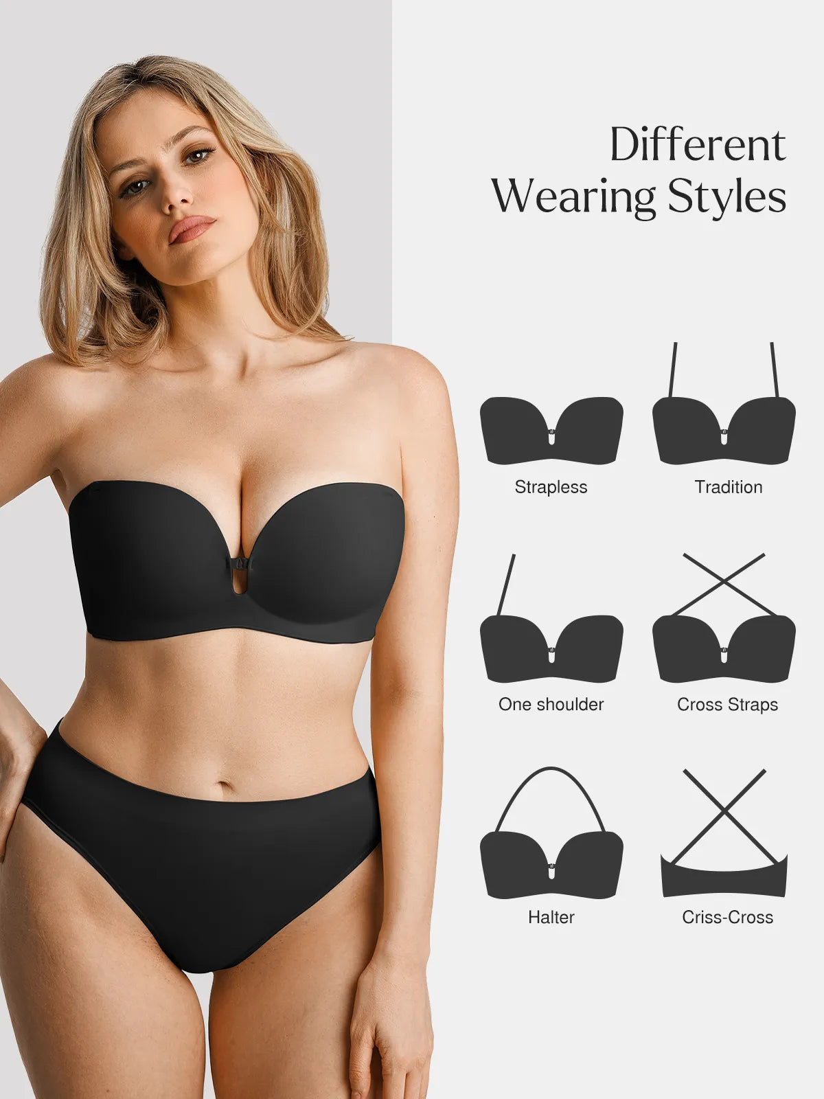 Seamless Non-Slip Push-Up Shaping Strapless Bra