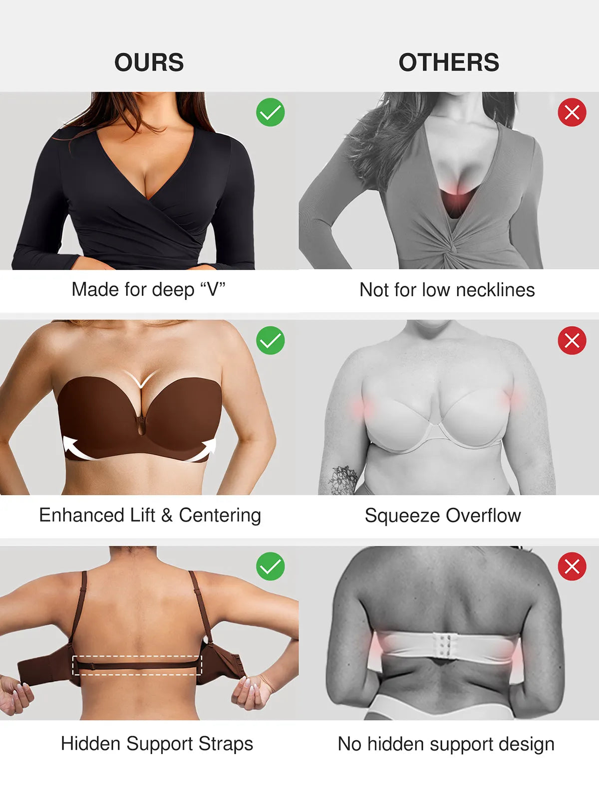 Seamless Non-Slip Push-Up Shaping Strapless Bra