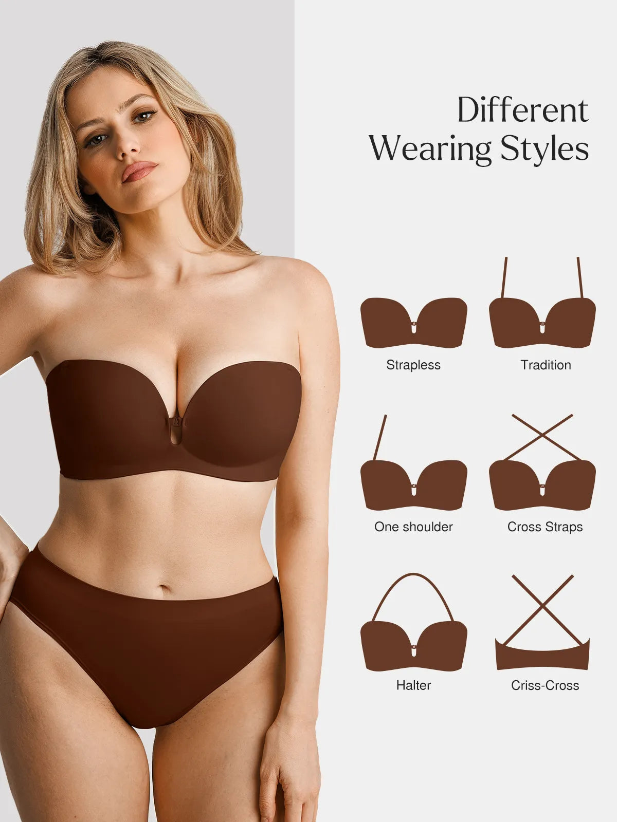 Seamless Non-Slip Push-Up Shaping Strapless Bra