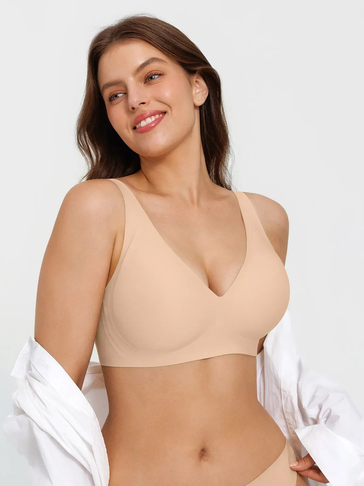 Seamless Wireless Jelly Comfort Plunge Bra