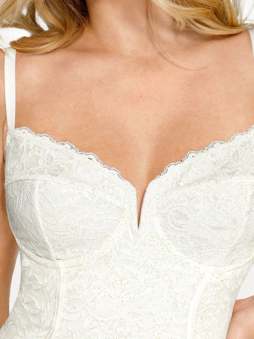 Shapewear All-Lace Hourglass Corset Side Slit Midi Dress