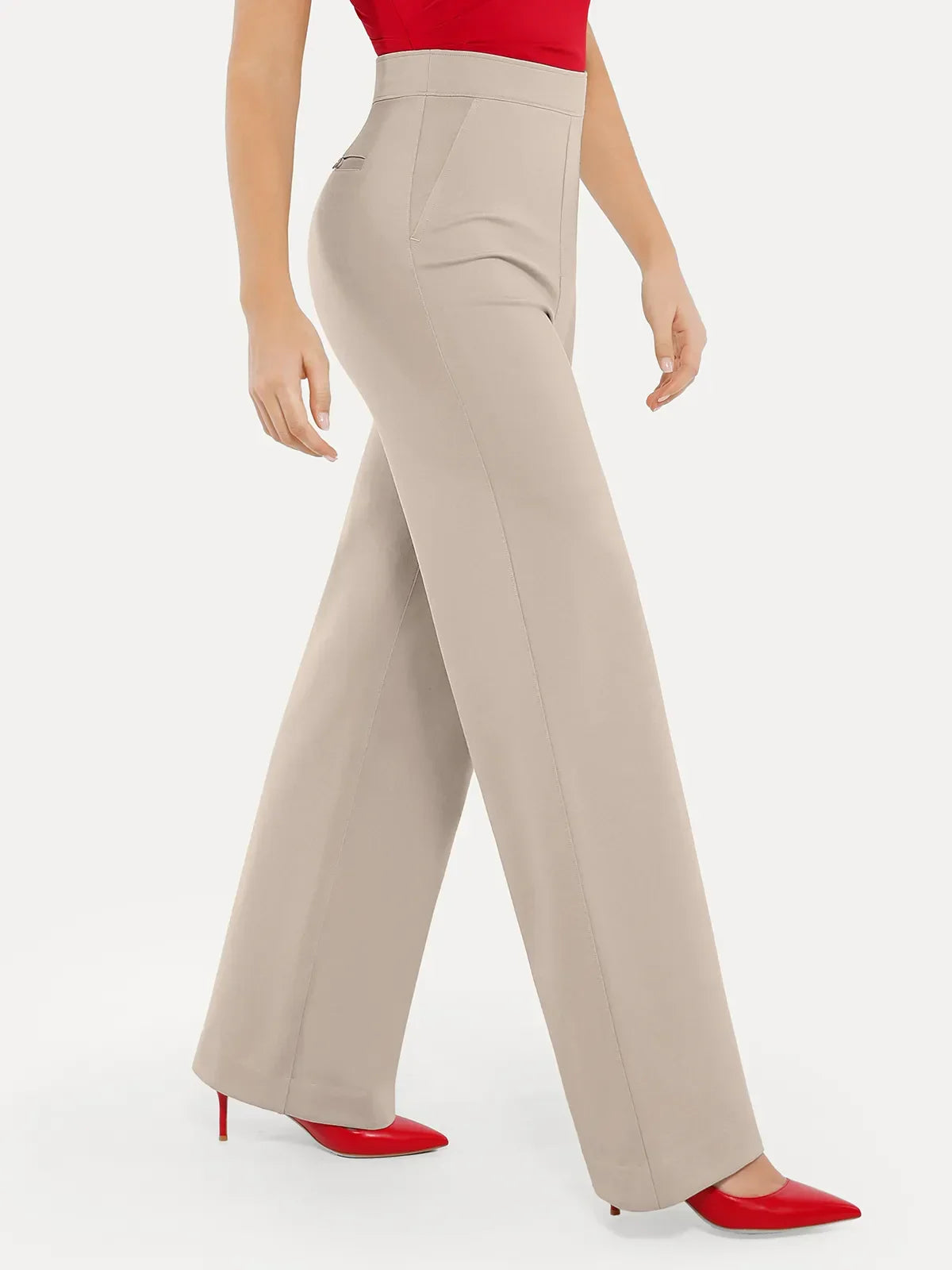 Shapewear Executive High Waisted Wide-Leg Ponte Pants