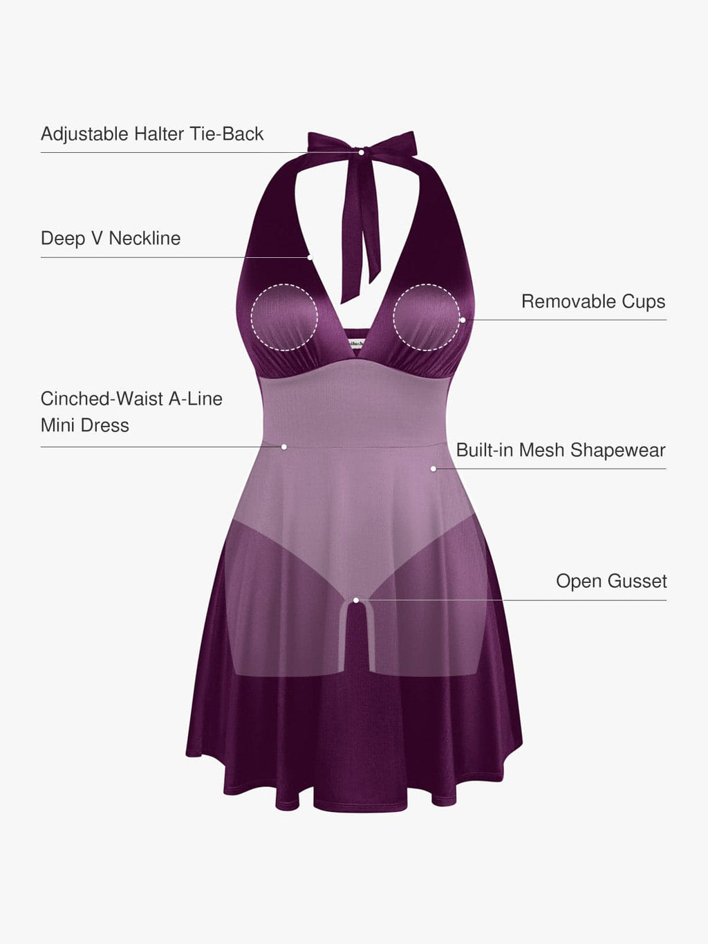 Shapewear Halter Fit & Flare Mini Dress