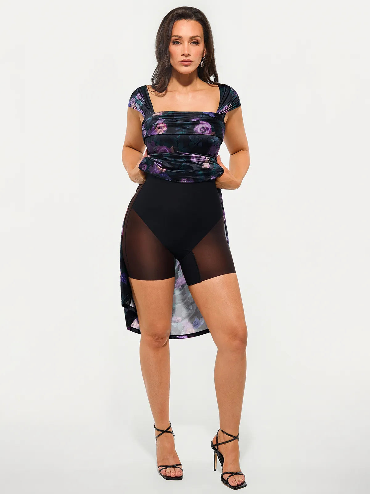 Shapewear Off Shoulder Shine Ruched Sculpting Maxi Dress