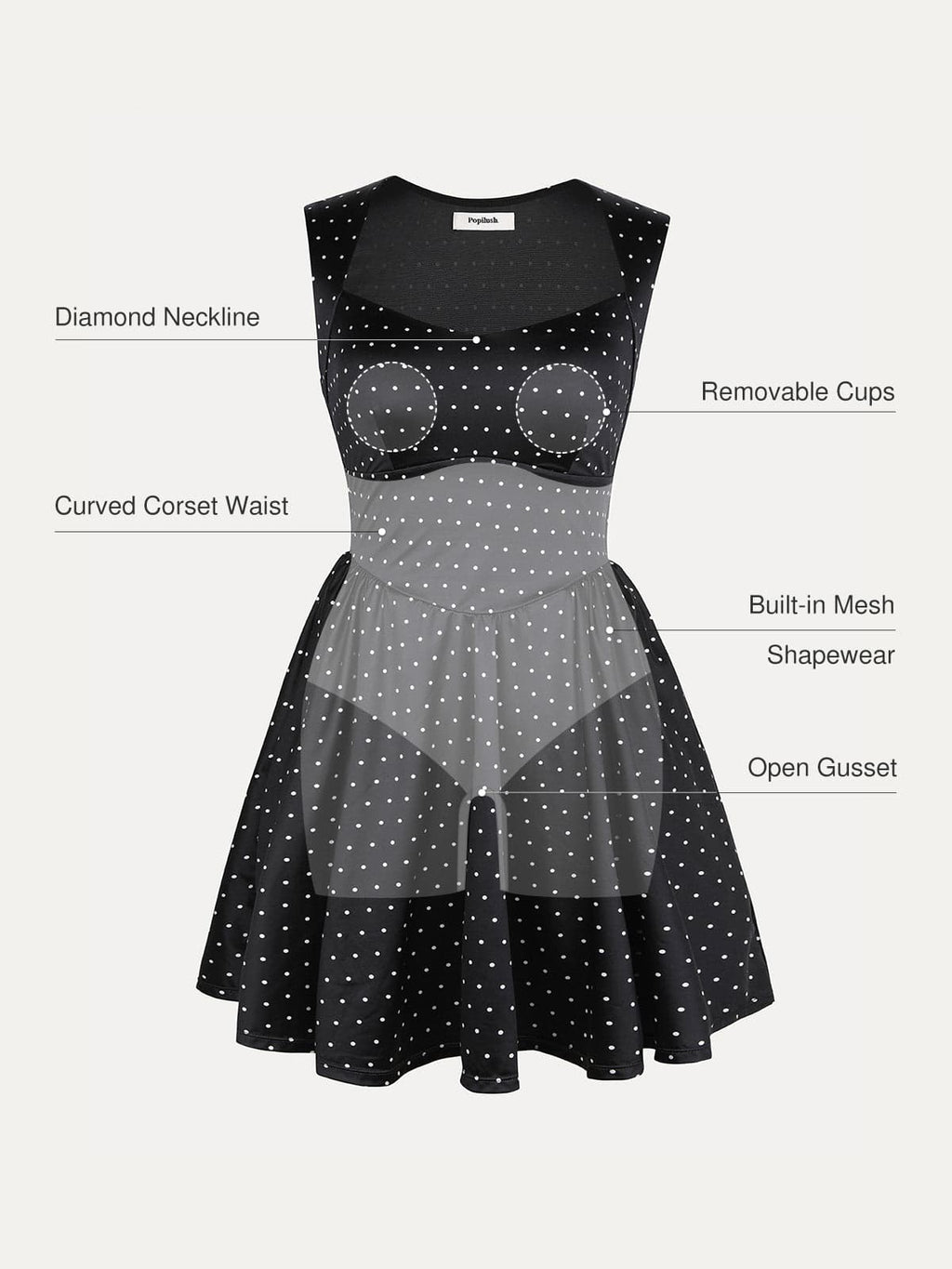 Shapewear Sweetheart Neckline Fit & Flare Mini Dress