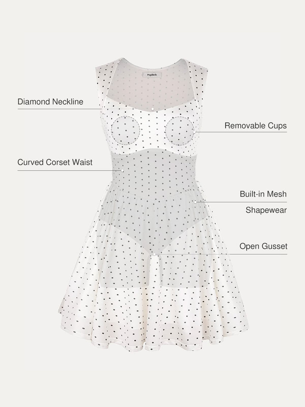 Shapewear Sweetheart Neckline Fit & Flare Mini Dress