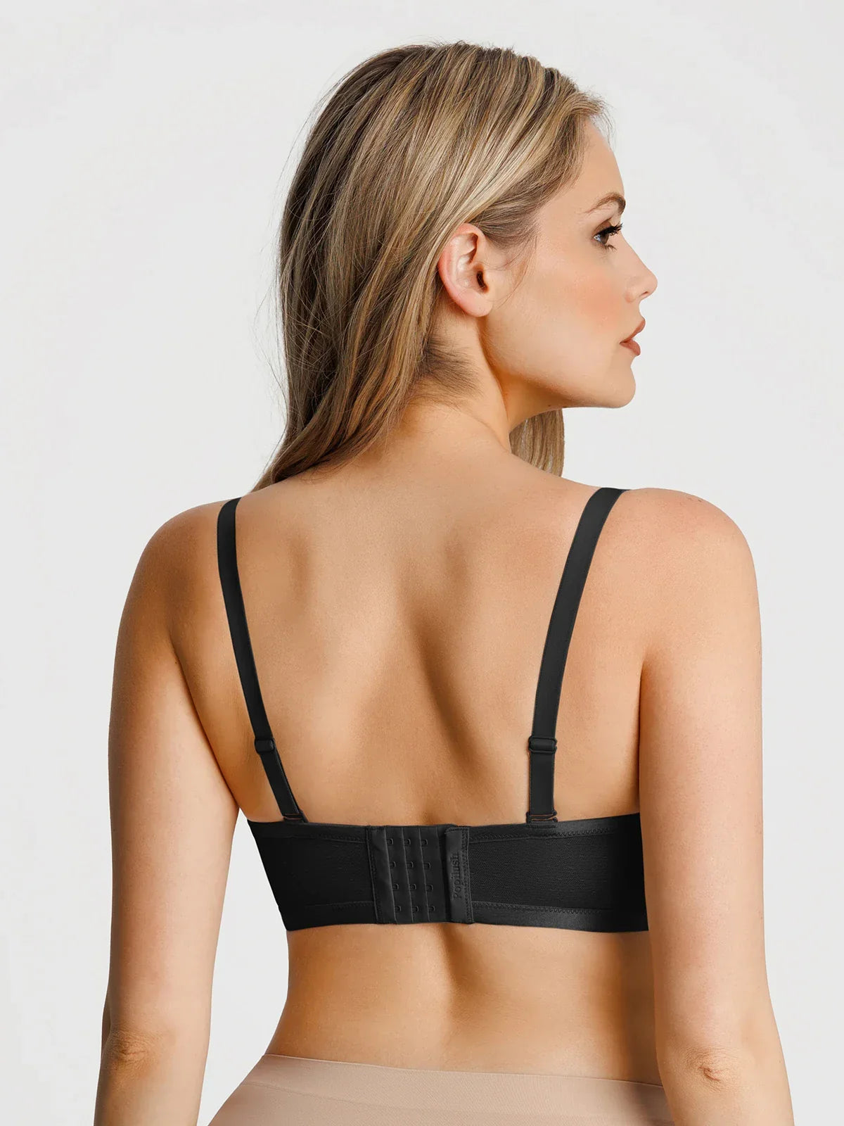 Unlined Sheer Mesh Strapless Minimizer Underwire Bra