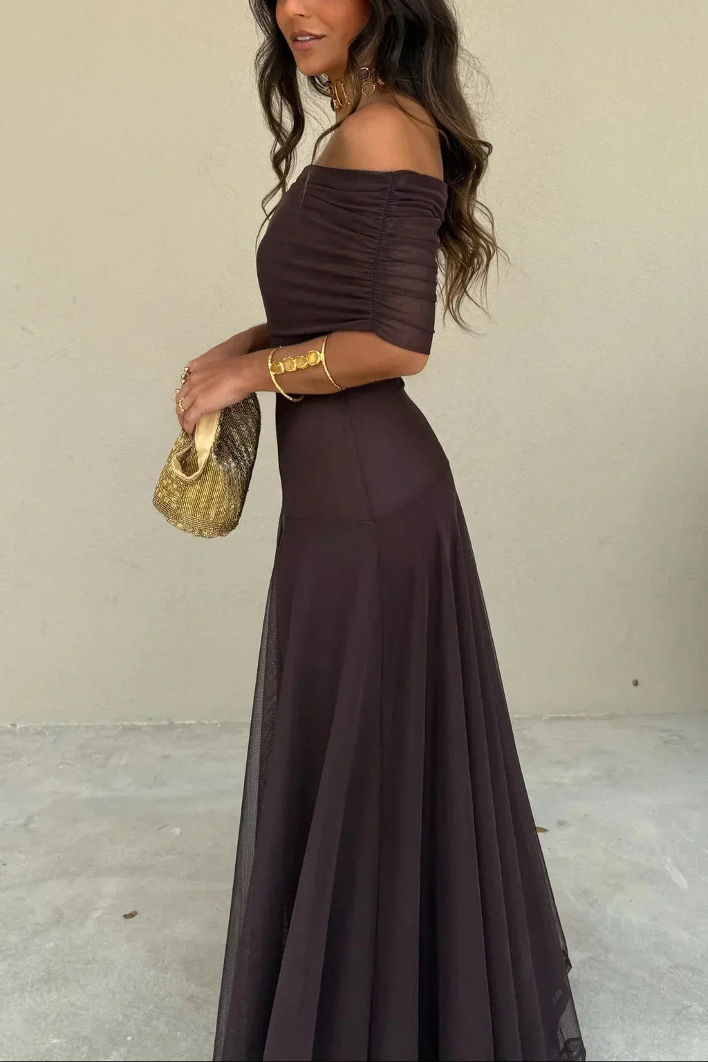 Long Summer Women's Pleated One-Shoulder Dress