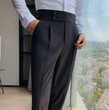 Solid Color Straight Casual Trousers