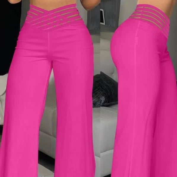 casual High-Waisted Wide-Leg Pants