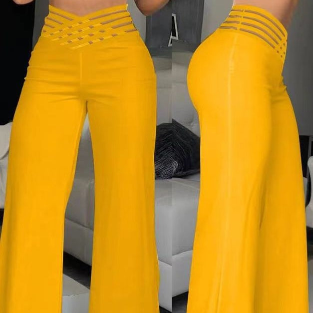 casual High-Waisted Wide-Leg Pants
