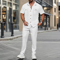 Daniel Solid Color Casual Two-Piece Set