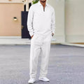 Waffle Knit Sweatshirt & Straight-Leg Pants Set