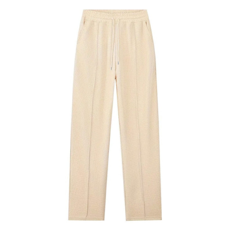 Waffle Knit Sweatshirt & Straight-Leg Pants Set