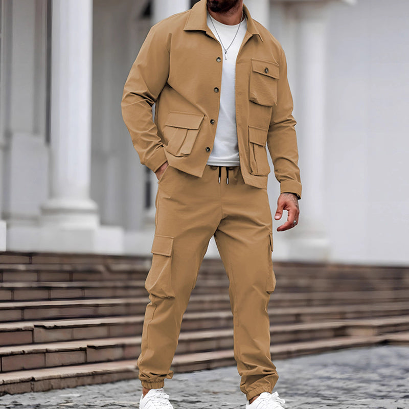 Retro Jacket & Cargo Pants 2-Piece Set