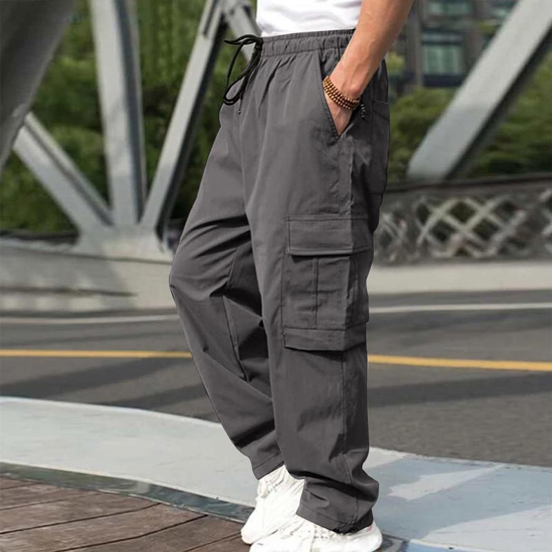 Loose Fit Casual Pants with Multiple Pockets