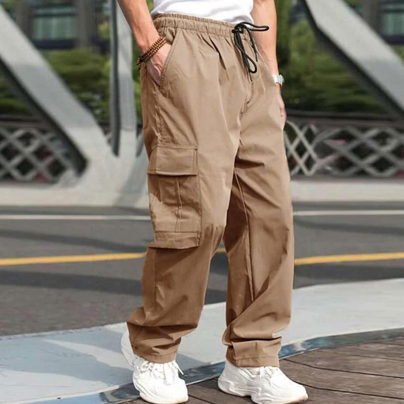 Loose Fit Casual Pants with Multiple Pockets