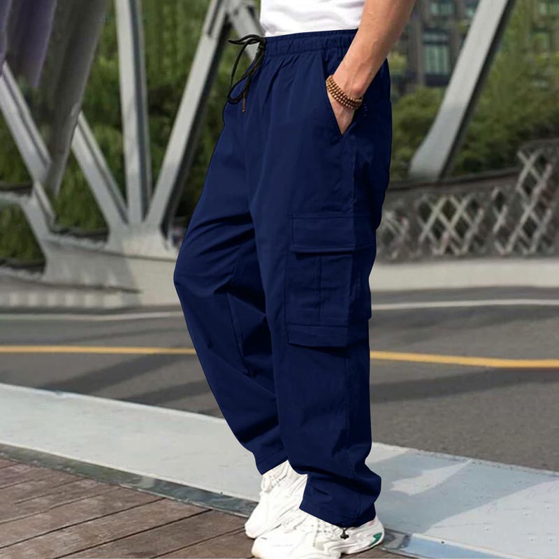 Loose Fit Casual Pants with Multiple Pockets
