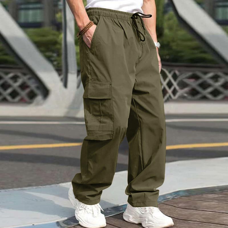 Loose Fit Casual Pants with Multiple Pockets