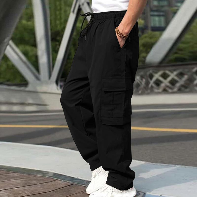 Loose Fit Casual Pants with Multiple Pockets