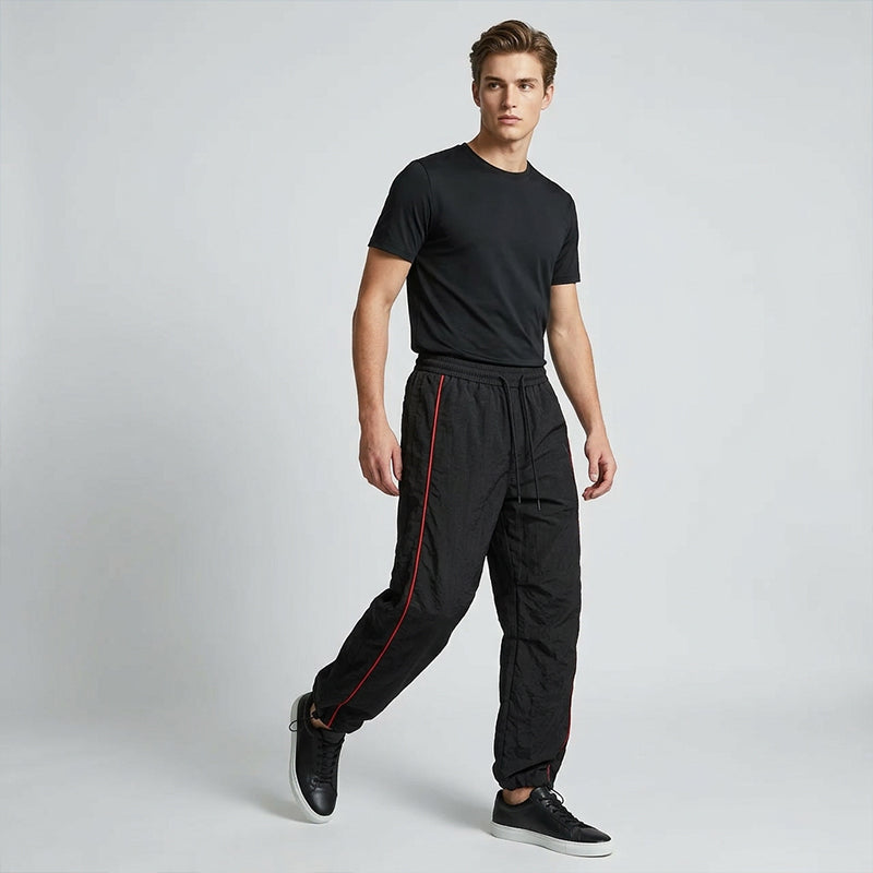Vintage Streetwear Retro Side-Stripe Wide-Leg Trousers