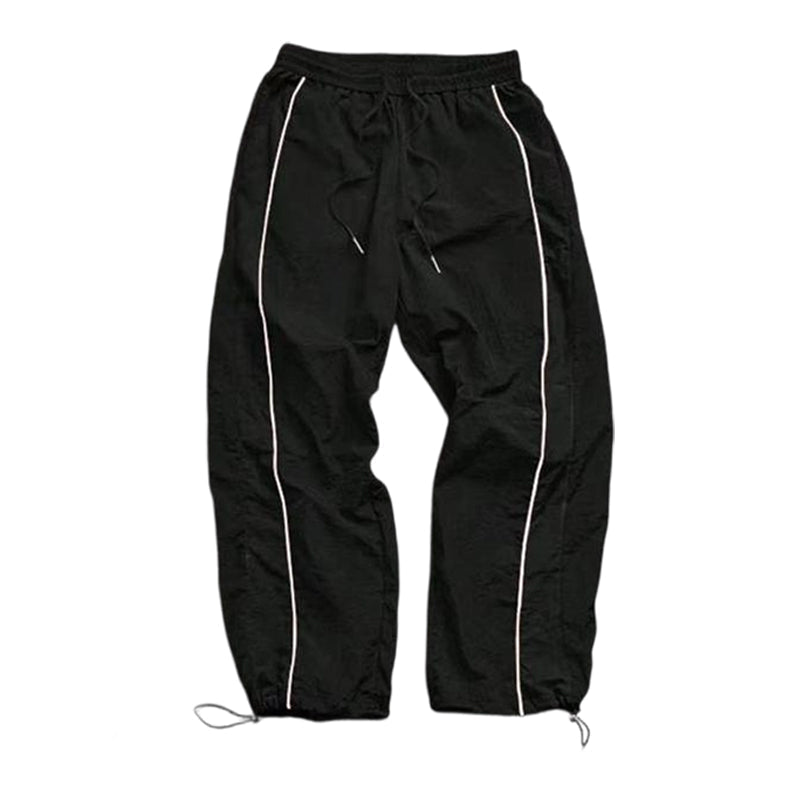 Vintage Streetwear Retro Side-Stripe Wide-Leg Trousers
