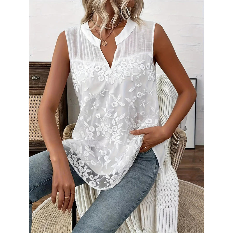 Women’s Floral Lace Sleeveless Shirt