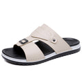 Faux Leather Slip-On Sandals
