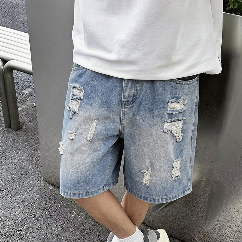 Ripped Distressed Denim Shorts