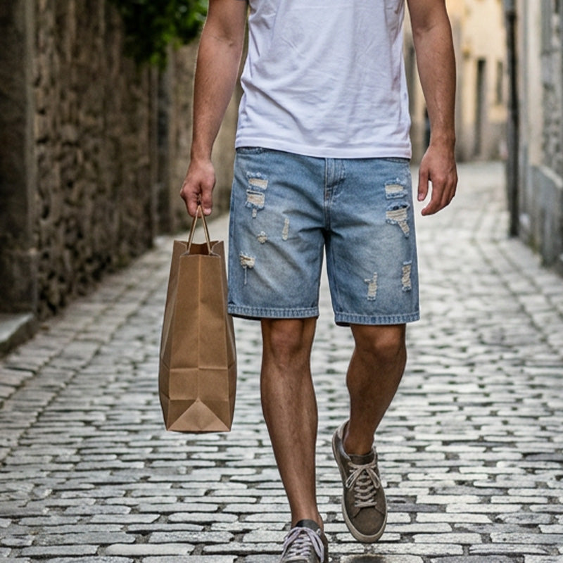 Ripped Distressed Denim Shorts