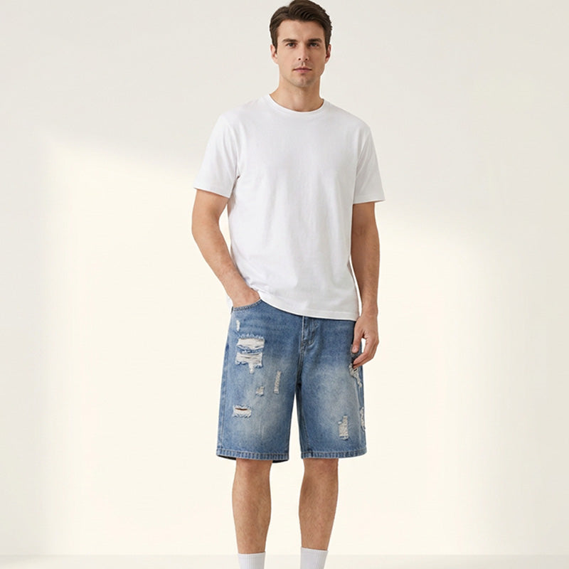 Ripped Distressed Denim Shorts