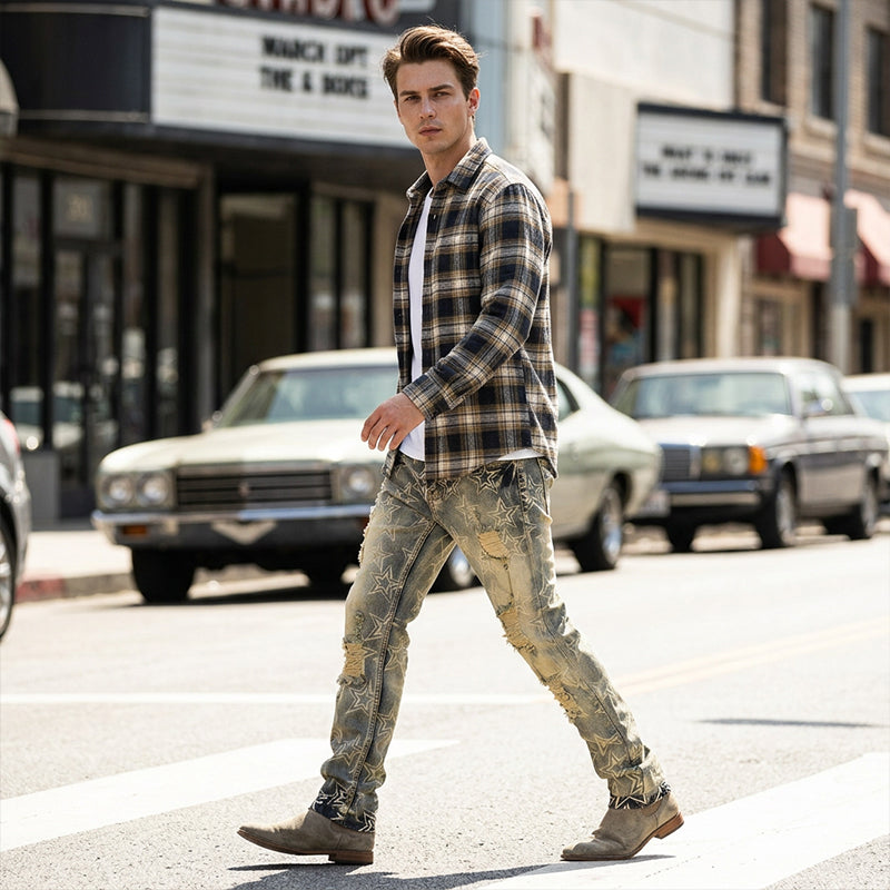 Men's Slim Fit Ripped Denim Jeans