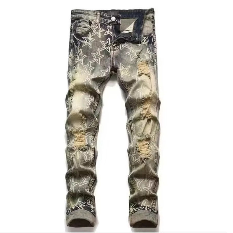 Men's Slim Fit Ripped Denim Jeans