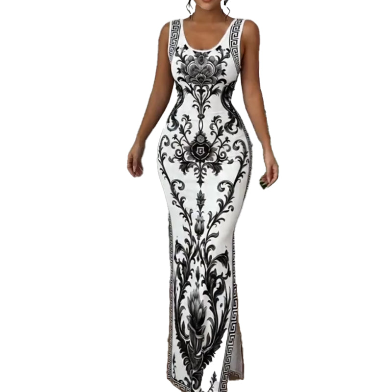 Melissa Classic Floral Print Maxi Dress
