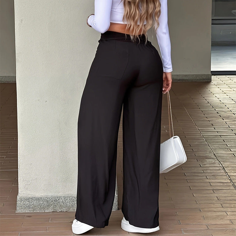 High-Waisted Straight Leg Pants