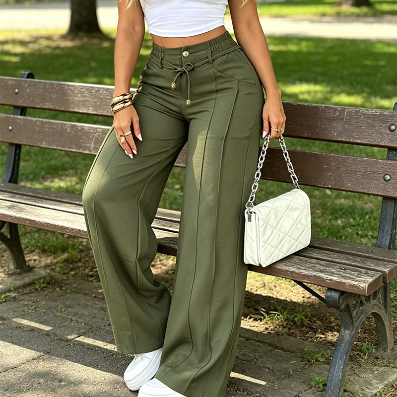 High-Waisted Straight Leg Pants