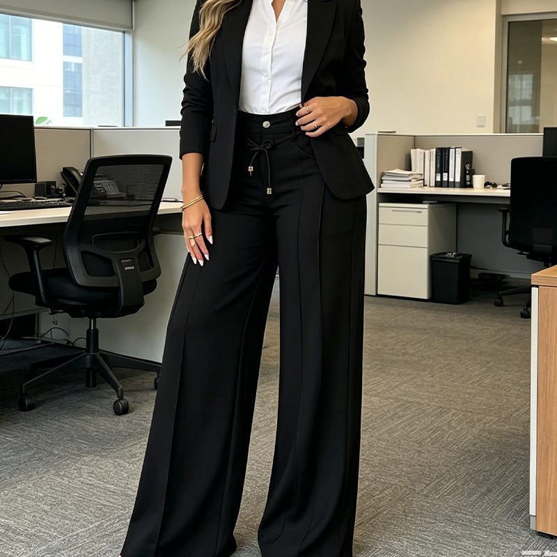 High-Waisted Straight Leg Pants