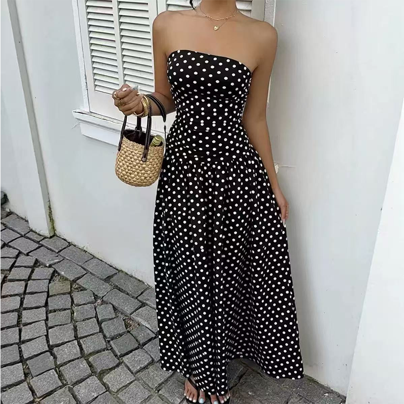 Women's Off-Shoulder Polka Dot Dress