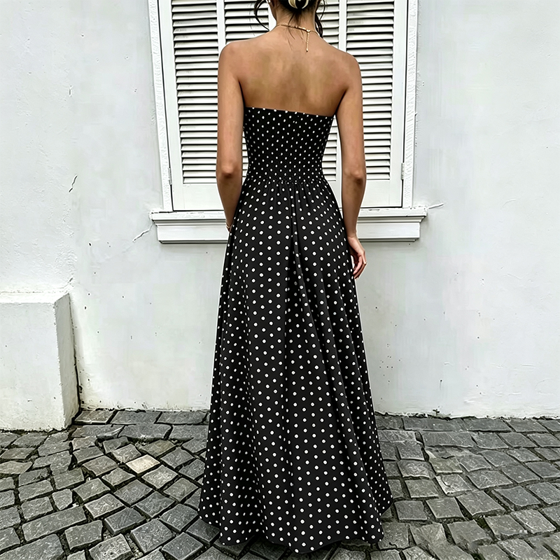 Women's Off-Shoulder Polka Dot Dress