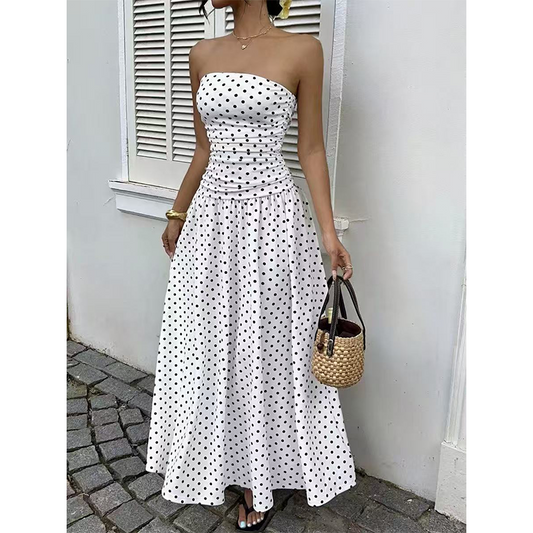 Women's Off-Shoulder Polka Dot Dress